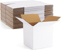 Eupako 4x4x4" Cardboard Box Mailers 25 Pack White Cube Corrugated Small by Eupako