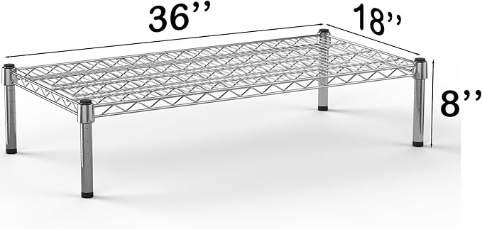 18''W x 36''L x 8''H Chrome Plated Wire Dunnage Rack | Off The Floor Storage - Image 3