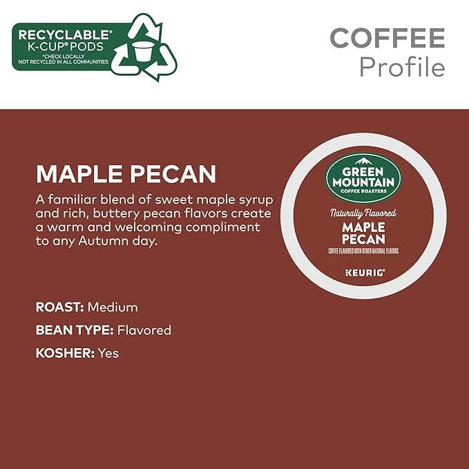 Green Mountain Coffee Roasters Maple Pecan Keurig K-Cup Pods, Light Roast Coffee - Image 3
