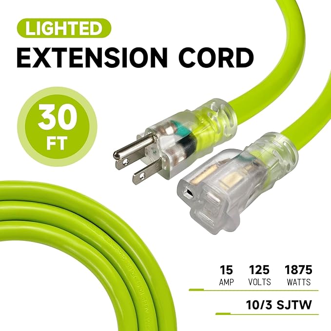 EP 30 Ft Lighted Outdoor Extension Cord - Image 2
