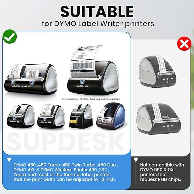 Compatible for DYMO 30334 Address Barcode White Thermal Labels Work - Image 2