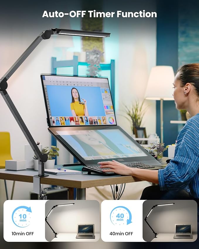 LED Desk Lamp with Clamp, Ultra-Bright Dual Light Architect Desk Light with - Image 4