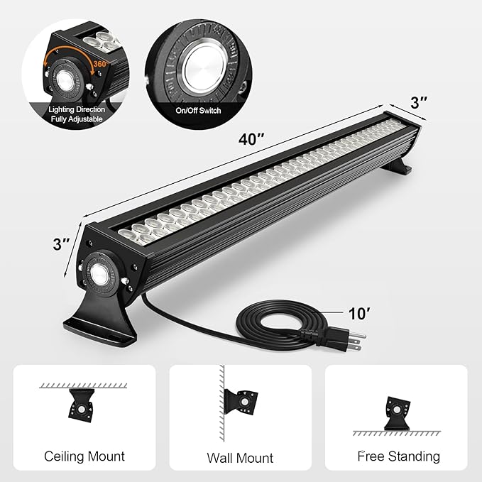 80W LED Workbench Light with 7200lm Brightness, 40in Linear Light Operates at - Image 4