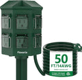 Outdoor Power Strip Waterproof, 50 FT Extension Cord, 6 Grounded Outlets by Unknown