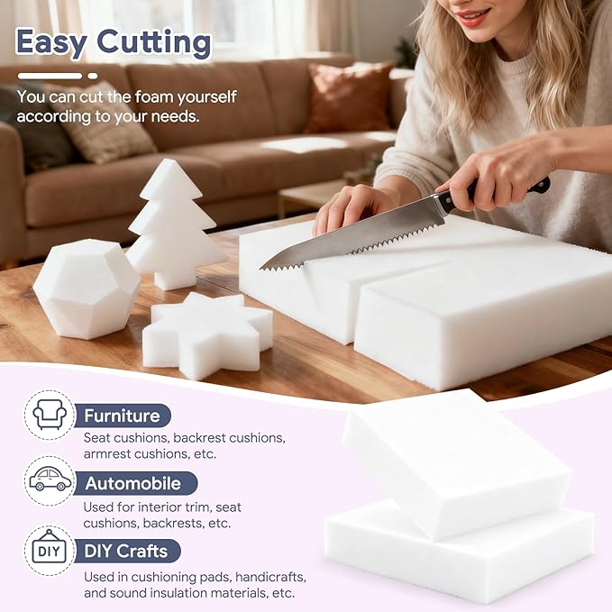 Upholstery Foam 2×24×72 Inch High Density Foam Strong Support Seat Foam - Image 5