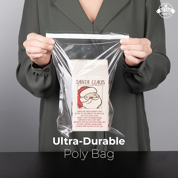 Poly Bags with Suffocation Warning – 8x10" Clear Resealable Bags – 200 Pack - Image 3