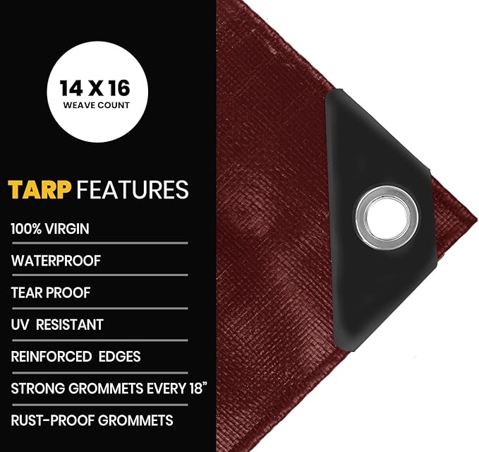 PROTARP Extra Heavy Duty 16 Mil Tarp Cover, Waterproof, UV Resistant, Rip and - Image 4