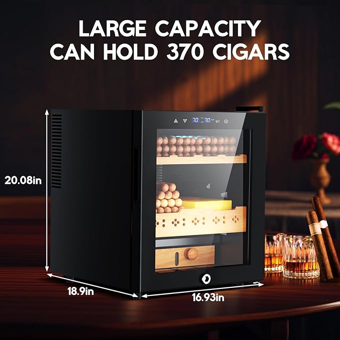 Tylza Cigar Humidor Cabinet 50L, Temp & Humidity Control Electric Humidors - Image 7