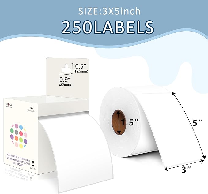 PARLAIM 3 X 5 Inch 4Rolls/1000 Per Rectangle Inventory Color Coding Labels - Image 2