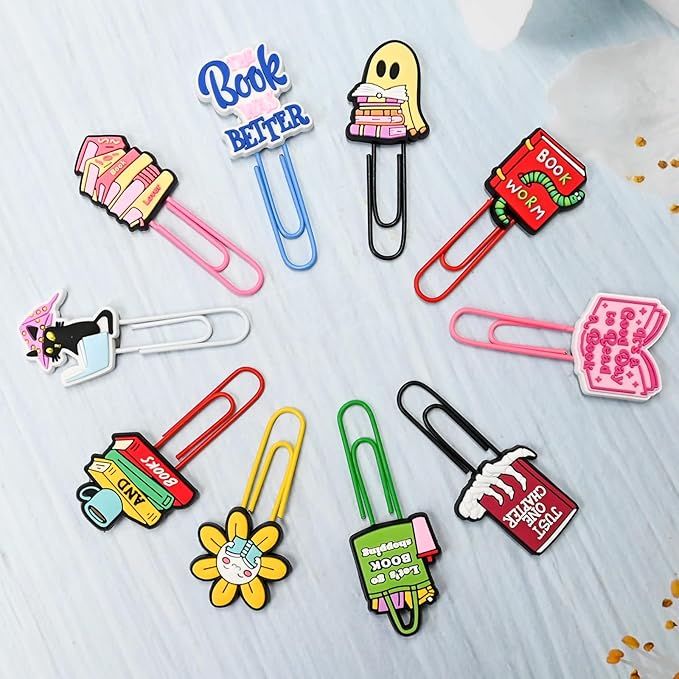 30 PCS Bookish Paper Clips Metal Paperclip Large Size Paper Clip Cute Bookmark - Image 5