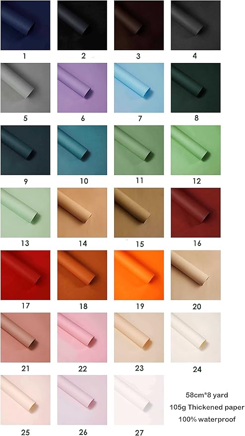 FWSA WRAPS Korean Style Flower Wrapping Paper 105g Thick Matt Art Craft Floral - Image 7