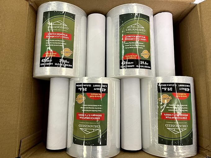 4-Pack Industrial Mini Clear Stretch Wrap Film 80 Gauge 5.1" 1000ft - Image 7