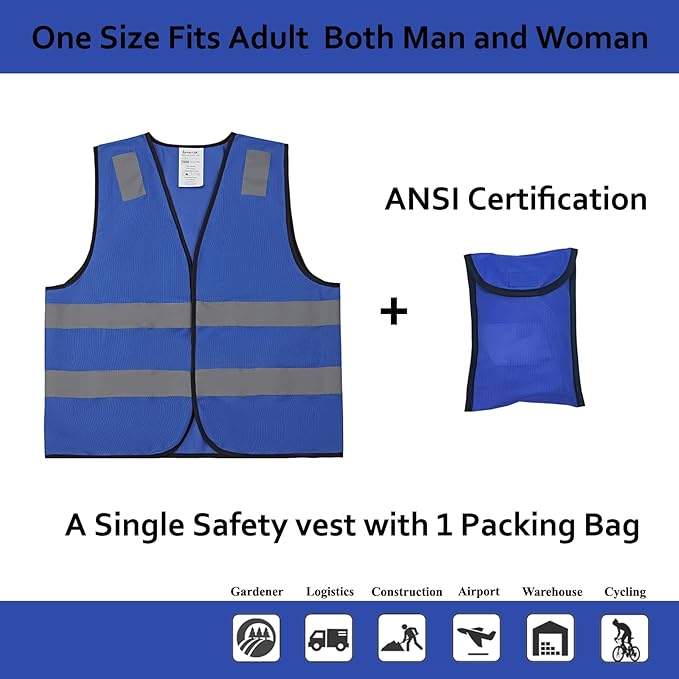 Blue Safety Vests 20 Pack - Image 2