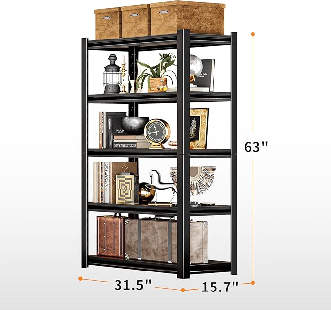 5 Tier Garage Shelving Storage Shelves 2000LBS Heavy Duty Metal Shelving Units - Image 3