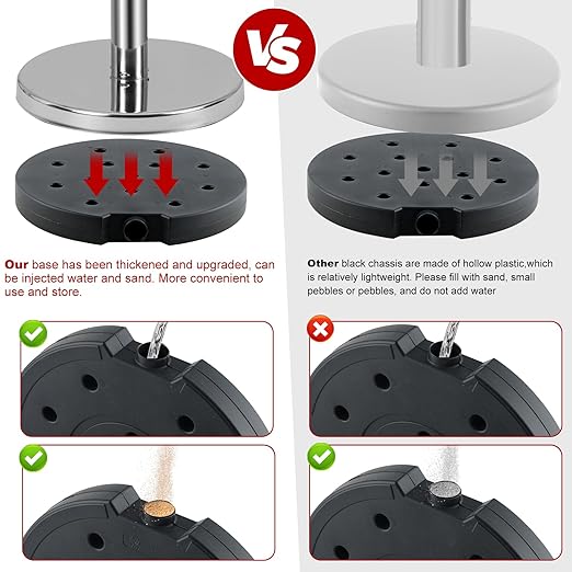 6 PCS Stainless Steel Stanchion Post, 5Ft Red Velvet Rope, Hollow Base and - Image 3