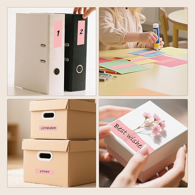 3 × 1 Inches Pink Rectangle Color Coding Labels 1000 PCS, Self-Adhesive - Image 6