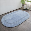 Thickened Cotton Oval Bath Mat Non Slip Bathroom Rug Absorbent Solid Color Carpet Handmade Mat for Household Doorways by Unknown
