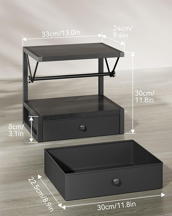 IBUYKE Label Holder for Rolls and Fan-Fold Labels, Wooden Thermal Shipping - Image 3