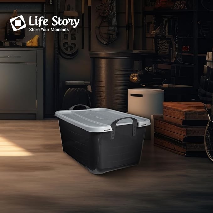 Life Story 18 Pack Heavy Duty Stackable Storage Bin, 55 Quart Home Organizer - Image 4