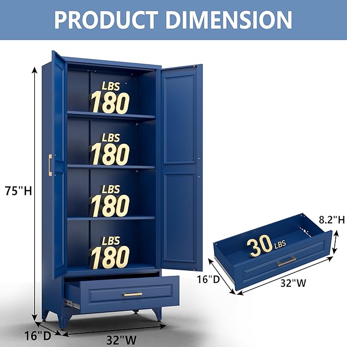 Metal Storage Cabinet, Large Cupboard - Image 3