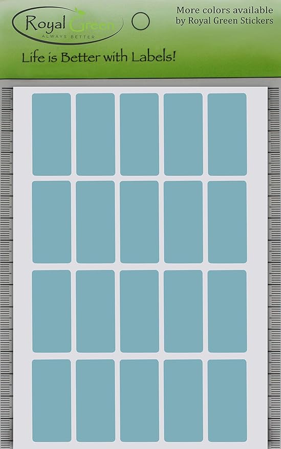 Royal Green Light Blue Rectangular Colored Labels 1.57 inch x 0.75 inch - Image 6