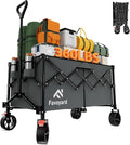 Favoyard Extra Large Collapsible Wagon Carts Foldable 360LBS Heavy Duty Beach by OutdoorFurnitureAccessories