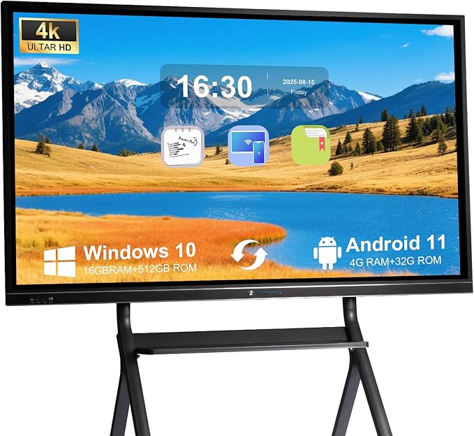 75" Smart Board, 4K UHD Interactive Whiteboard, Digital Touchscreen Smartboard by OmninexHub