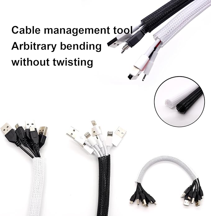 10ft *2pcs - 1/2 inch Cord Protector Wire Loom Tubing Cable Sleeve Split - Image 7