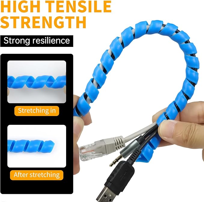 Spiral Cable Wrap, 33ft Wire Protection Sleeve Cover Cable Organizer Pipe - Image 4