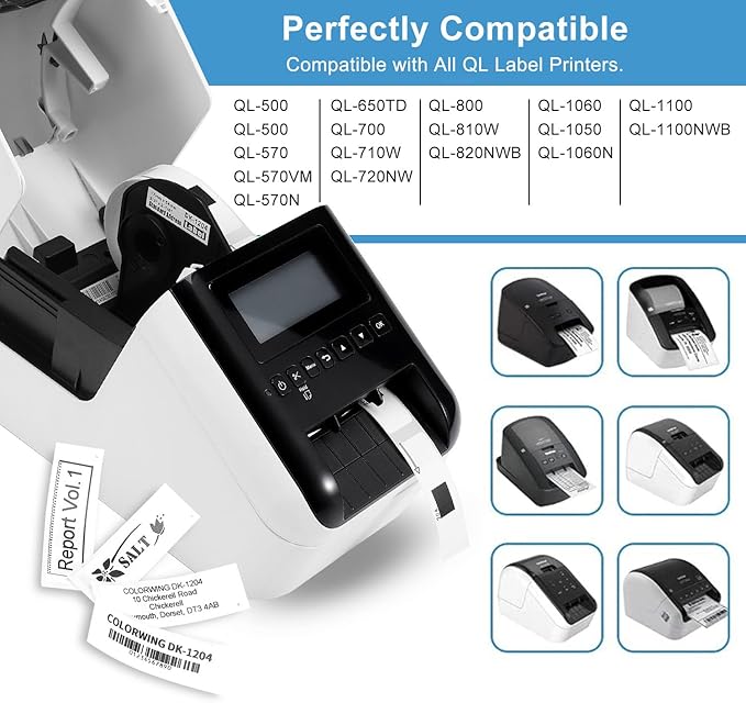 COLORWING Labels Compatible for Brother DK-1204, Use - Image 3