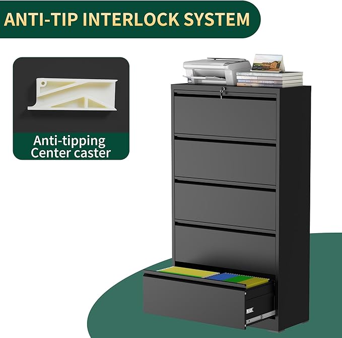5 Drawer Lateral File Cabinet - Image 6