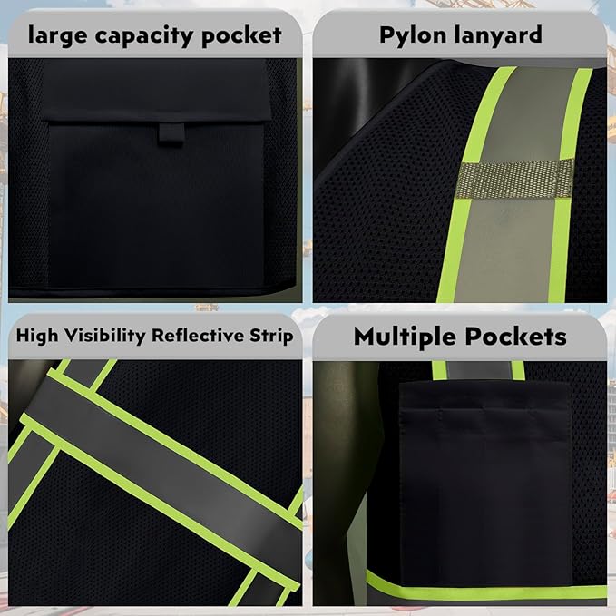 BeautyWill Custom Safety Vest Customized Logo Class 2 High Visibility - Image 3