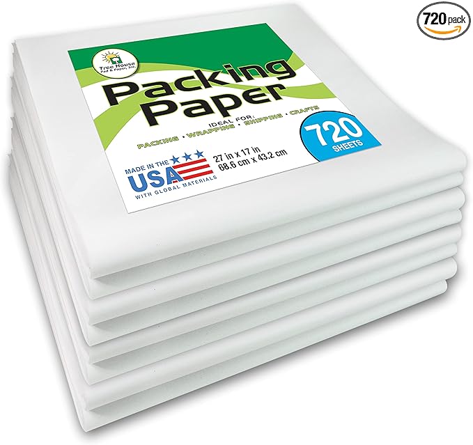 Tree House Packing Paper for Moving – 720 Newsprint Packing Paper Sheets – 27” by TreeHousePadPaperInc