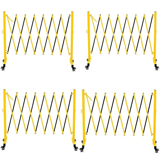 11 Traffic Barricade with Casters, Metal Expandable Barricade, Folding Security by Bstyjqxh