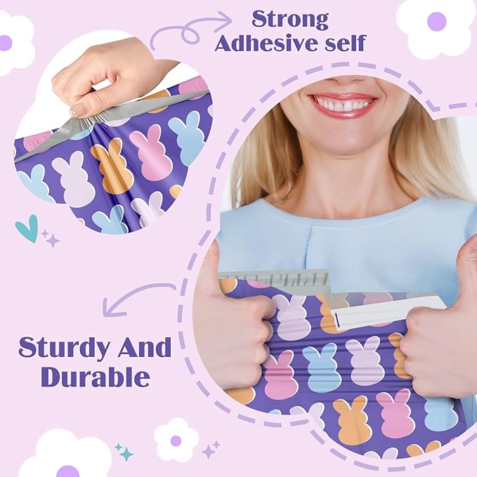 Metronic Poly Mailers 14.5x19 Inch 50pc, Easter Rabbit Bags - Image 4