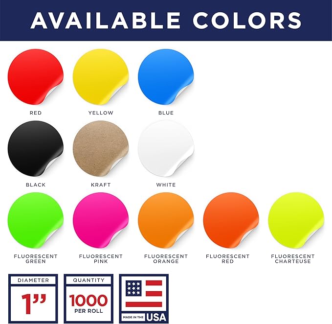 Black 1-Inch Circle Dot Stickers – 1, 000 Round Strong Adhesive Labels per Roll - Image 6
