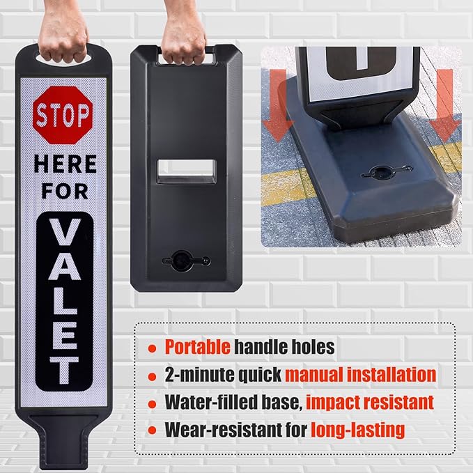 2 Pack 43" x 9.6" inch Double Sided Pedestrian Crosswalk Sign, 21.8" x 9.6" x - Image 5