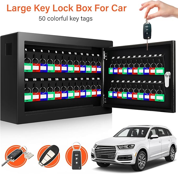 50 Keys Key Cabinet, Anti-Theft Key Lock Box - Image 6