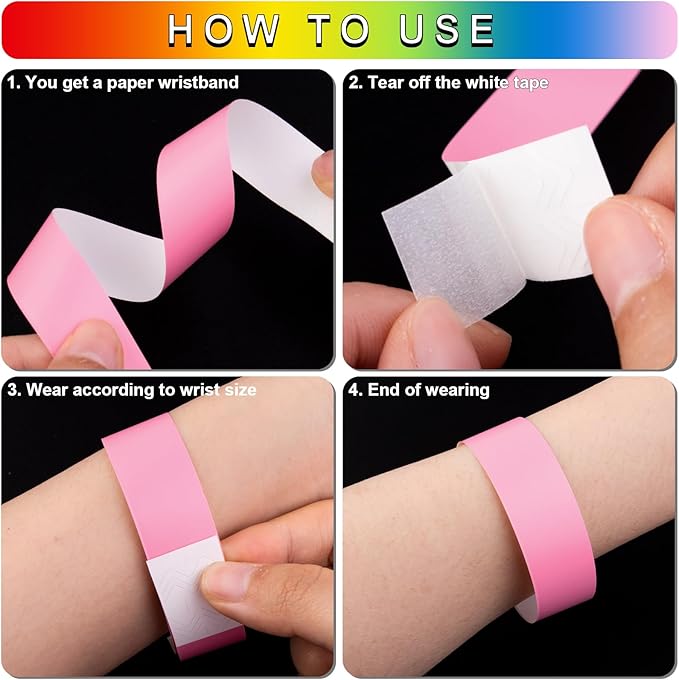 1200 Pcs Plastic Paper Wristbands - Image 4