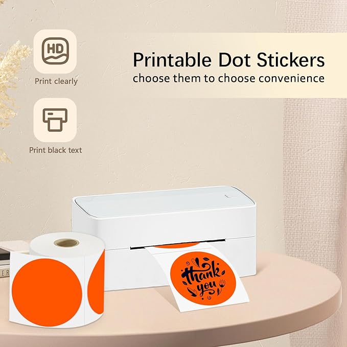 3X3 Inch Round Thermal Labels Circle Color Coding Labels Printable Waterproof - Image 2