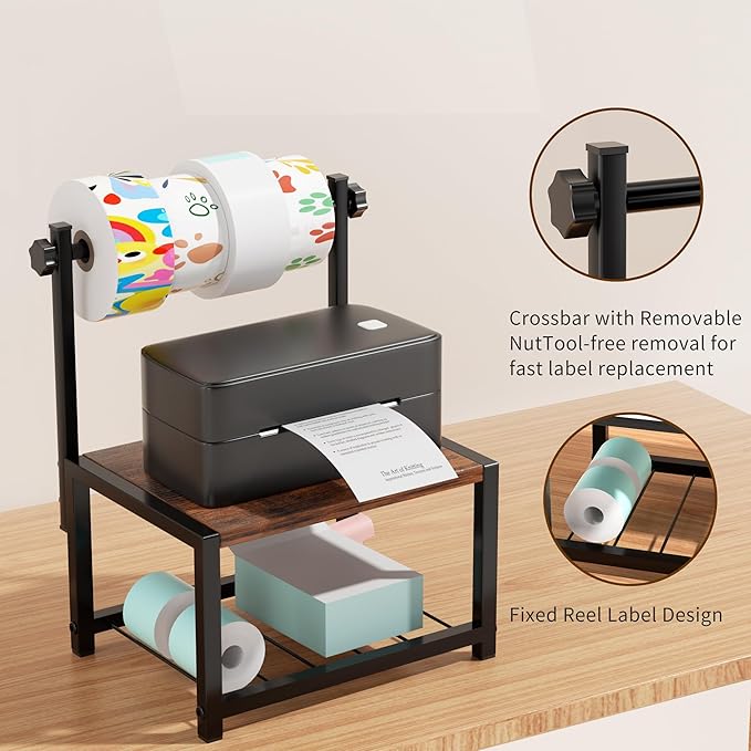 Label Holder for Rolls and Fan-Fold Labels, Sturdy Thermal Sticker Holder for - Image 5