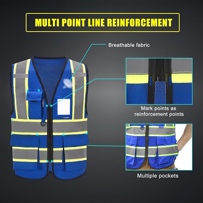 AYKRM 11 color High Vis Reflective Safety Vest - Image 5
