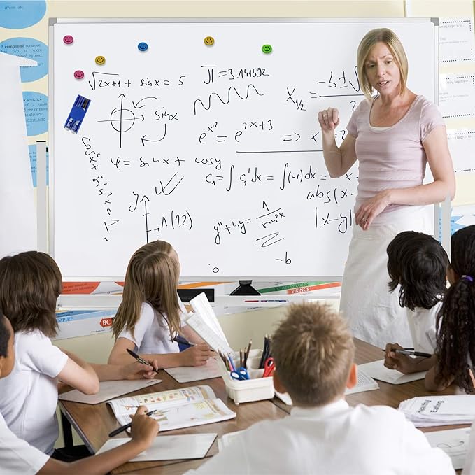 60"x40" Mobile Whiteboard Double-Sided Magnetic Large Dry Erase White Board - Image 6