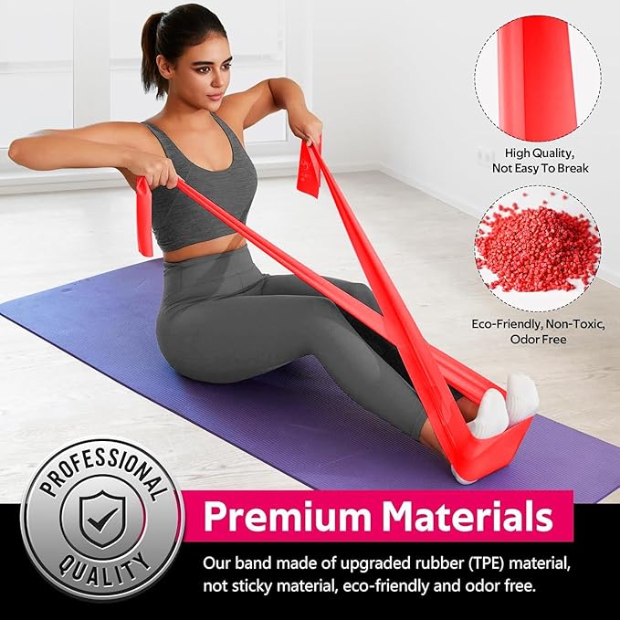 18PCS Resistance Bands Bulk, Non-Latex Physical Therapy Bands, Professional - Image 3