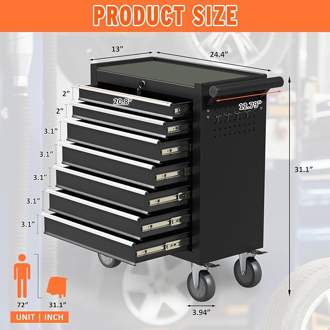 7-Drawer Rolling Tool Chest - Image 3