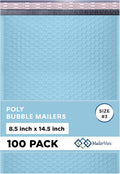 Light Blue Poly Bubble Mailers 8.5x14.5 inch #3 | Self Seal Padded Envelopes | by MAILERVIEW