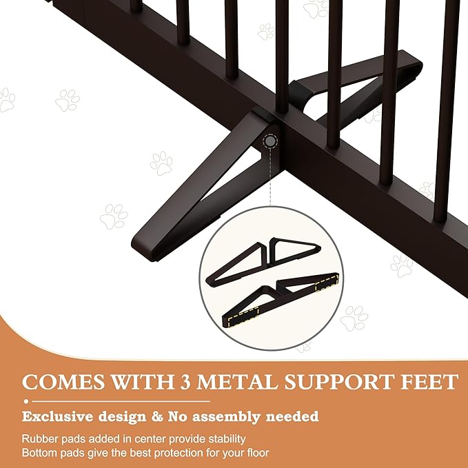 Freestanding Dog Gate with Door, Pet Gate - Image 3