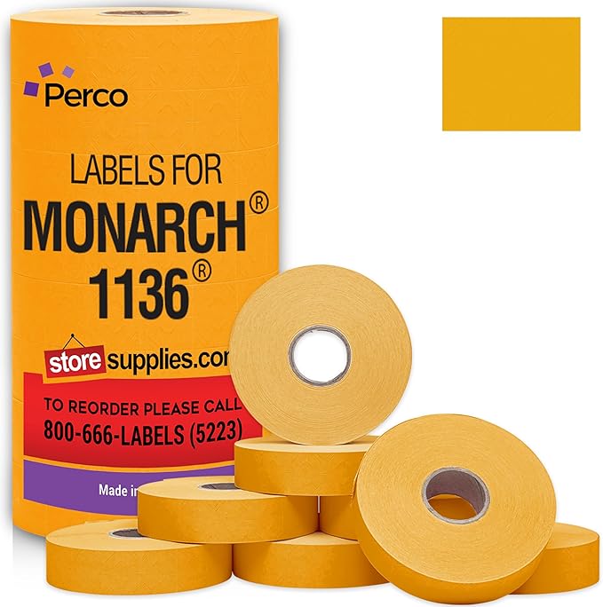 Perco Florescent Orange Pricing Labels by Perco