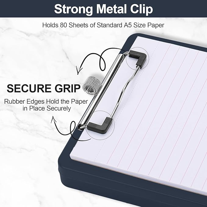 Small Clipboard with Storage, A5 Clipboards with Pen Holder, Half Letter Clip - Image 4