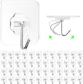 ZESLMG Adhesive Wall Hooks for Hanging, 48 Pack Self Sticky Hooks Heavy Duty by ZESLMG
